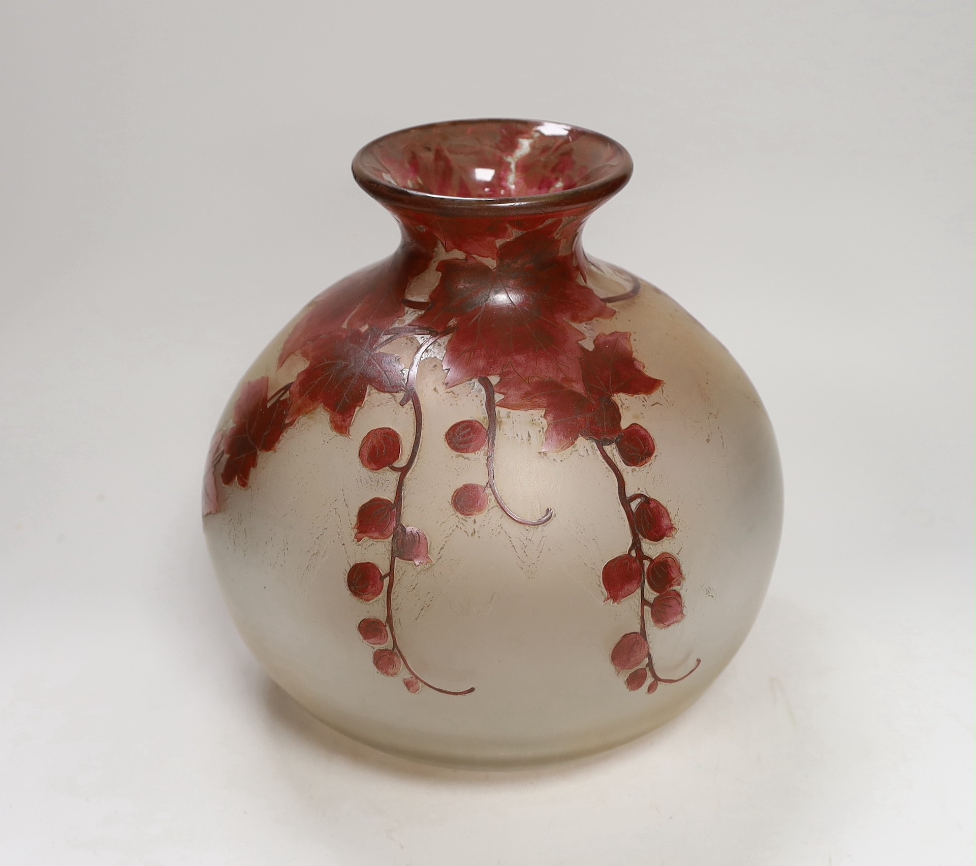 A Legras acid-etched cameo glass vase, 24cm